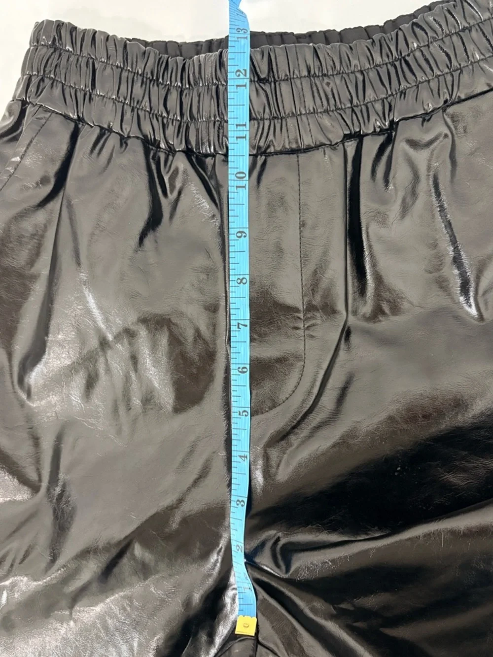 Maeve by Anthropologie Faux Patent Leather Sporty Pull-On Pants Black Sz XS NWOT - Picture 9 of 11